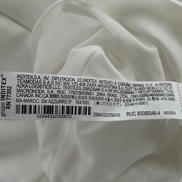 ZARA Draped Corset Style Mini Dress in White, XS NWT - Picture 13 of 13